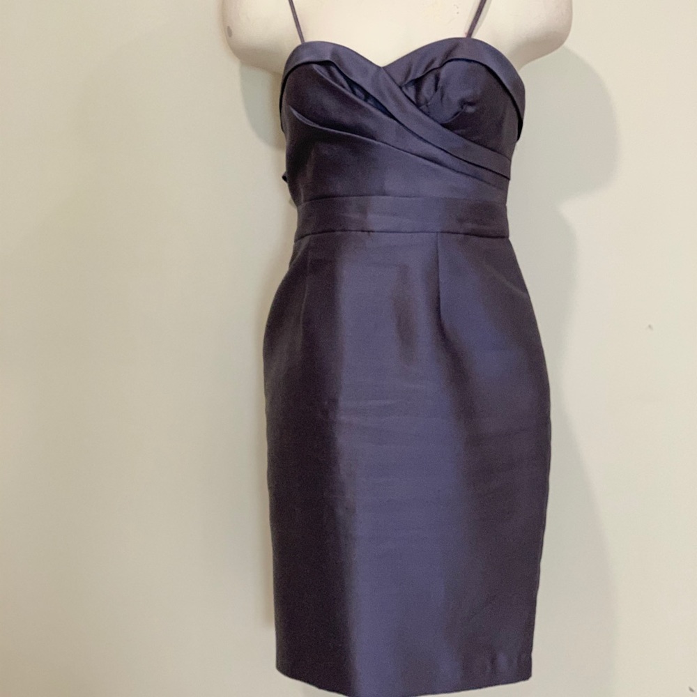 Satin Gray Adrianna Papell Cocktail Dress- Size 4P